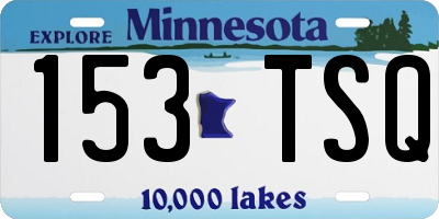 MN license plate 153TSQ