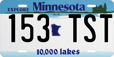 MN license plate 153TST