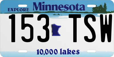 MN license plate 153TSW
