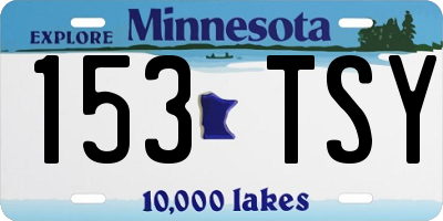 MN license plate 153TSY