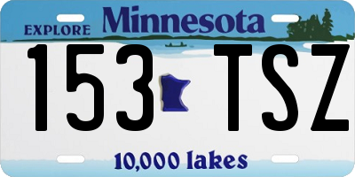 MN license plate 153TSZ