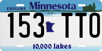 MN license plate 153TTO