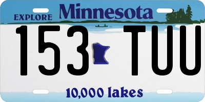 MN license plate 153TUU