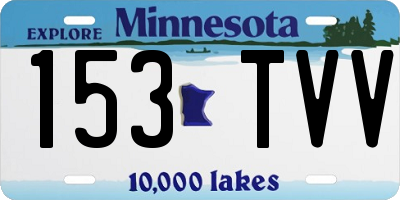MN license plate 153TVV