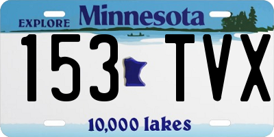 MN license plate 153TVX