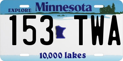 MN license plate 153TWA