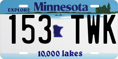 MN license plate 153TWK