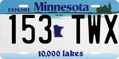 MN license plate 153TWX