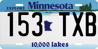 MN license plate 153TXB