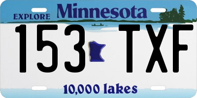 MN license plate 153TXF