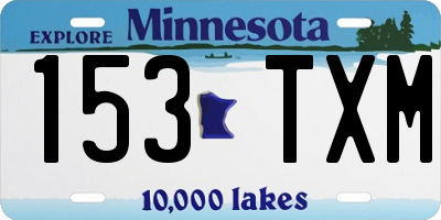 MN license plate 153TXM