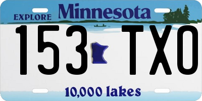 MN license plate 153TXO