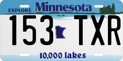 MN license plate 153TXR