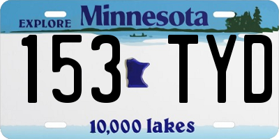 MN license plate 153TYD