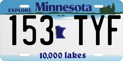 MN license plate 153TYF