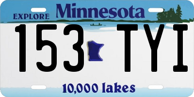 MN license plate 153TYI