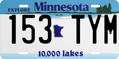 MN license plate 153TYM