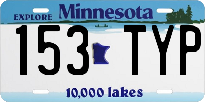 MN license plate 153TYP
