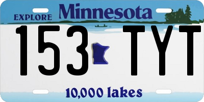 MN license plate 153TYT