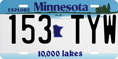 MN license plate 153TYW