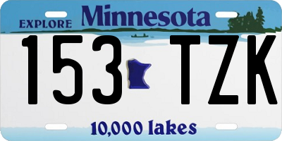 MN license plate 153TZK