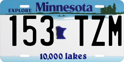 MN license plate 153TZM