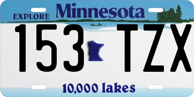 MN license plate 153TZX
