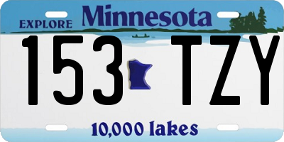 MN license plate 153TZY
