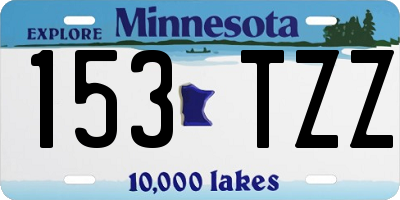 MN license plate 153TZZ