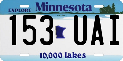 MN license plate 153UAI