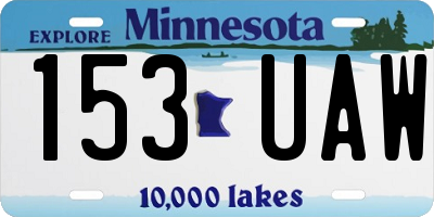 MN license plate 153UAW