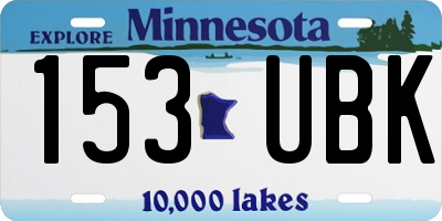MN license plate 153UBK