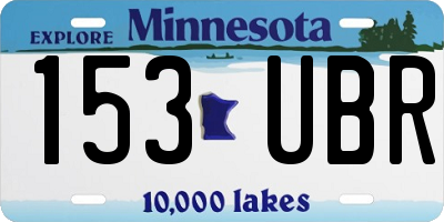 MN license plate 153UBR