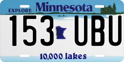 MN license plate 153UBU