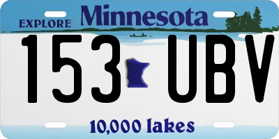 MN license plate 153UBV