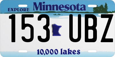 MN license plate 153UBZ