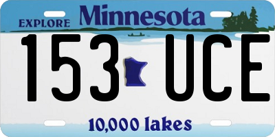 MN license plate 153UCE