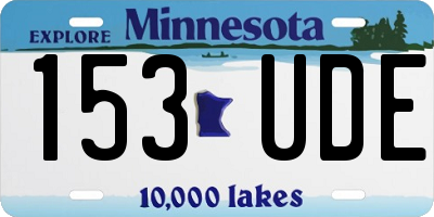 MN license plate 153UDE