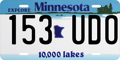 MN license plate 153UDO
