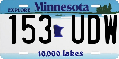 MN license plate 153UDW