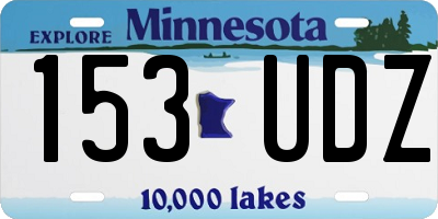 MN license plate 153UDZ