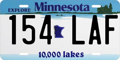 MN license plate 154LAF