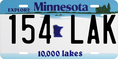 MN license plate 154LAK