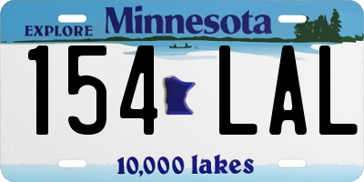 MN license plate 154LAL