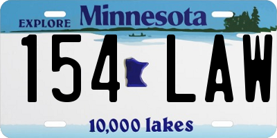 MN license plate 154LAW