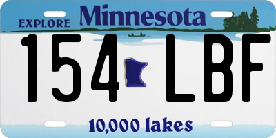 MN license plate 154LBF
