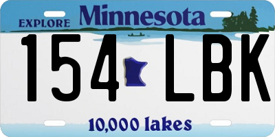 MN license plate 154LBK