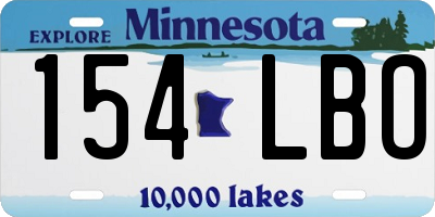 MN license plate 154LBO