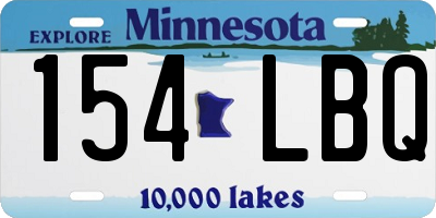 MN license plate 154LBQ