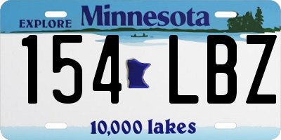MN license plate 154LBZ